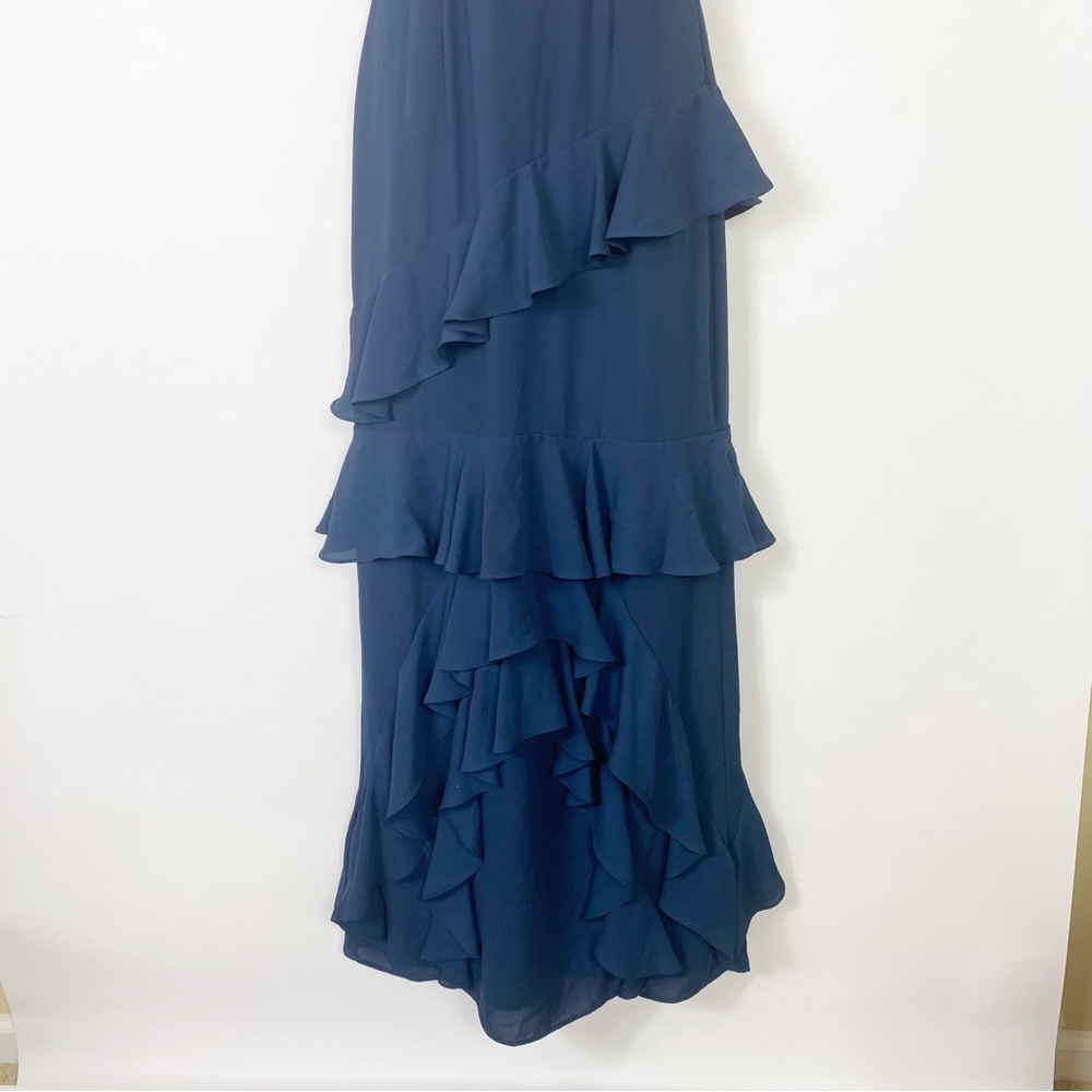Wayf Blue Ruffled Tiered Gown Cute Fancy Party Ball Dress Cocktail Stylish XS - Picture 4 of 12